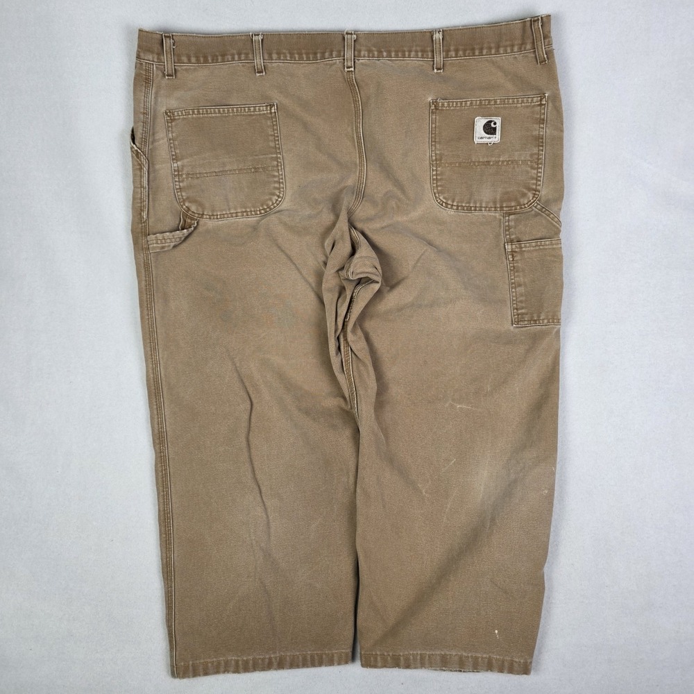 Vintage Carhartt Baggy Carpenter Pants Mens 48x26 Short Brown Workwear Wide Leg